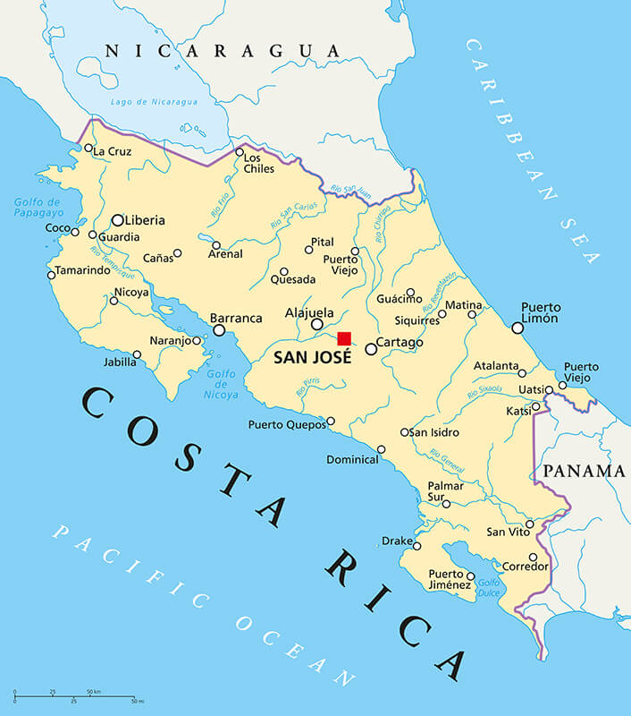 Map of Costa Rica