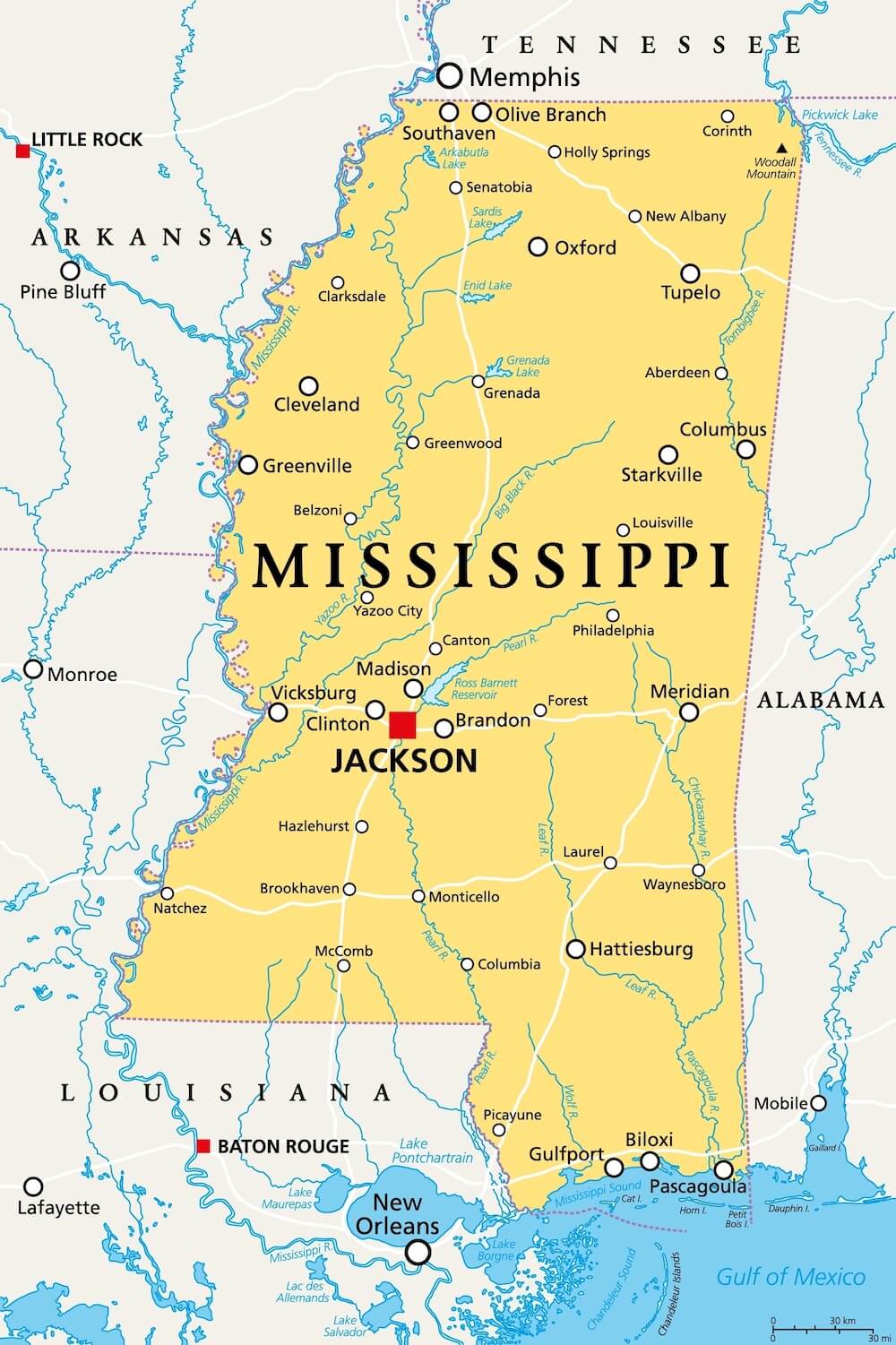 map of mississippi mississippi map