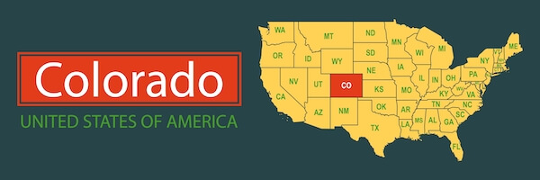 Colorado in map of the USA colorado US map