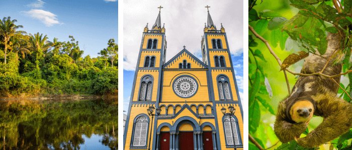 Suriname images: Suriname River by Marcel Bakker, Paramaribo cathedral by Anton Ivanov and Sloth/all by shutterstock.com Suriname images: Suriname River by Marcel Bakker, Paramaribo cathedral by Anton Ivanov and Sloth/all by shutterstock.com